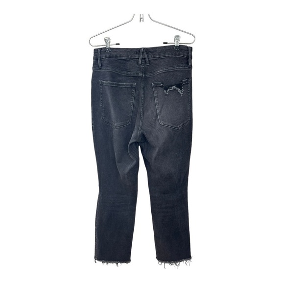 Good American Good Straight Ripped Fray Hem Crop Jeans 12/31 - Picture 6 of 8